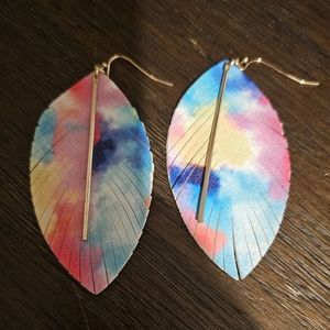 Torrid Leather Feather Earrings